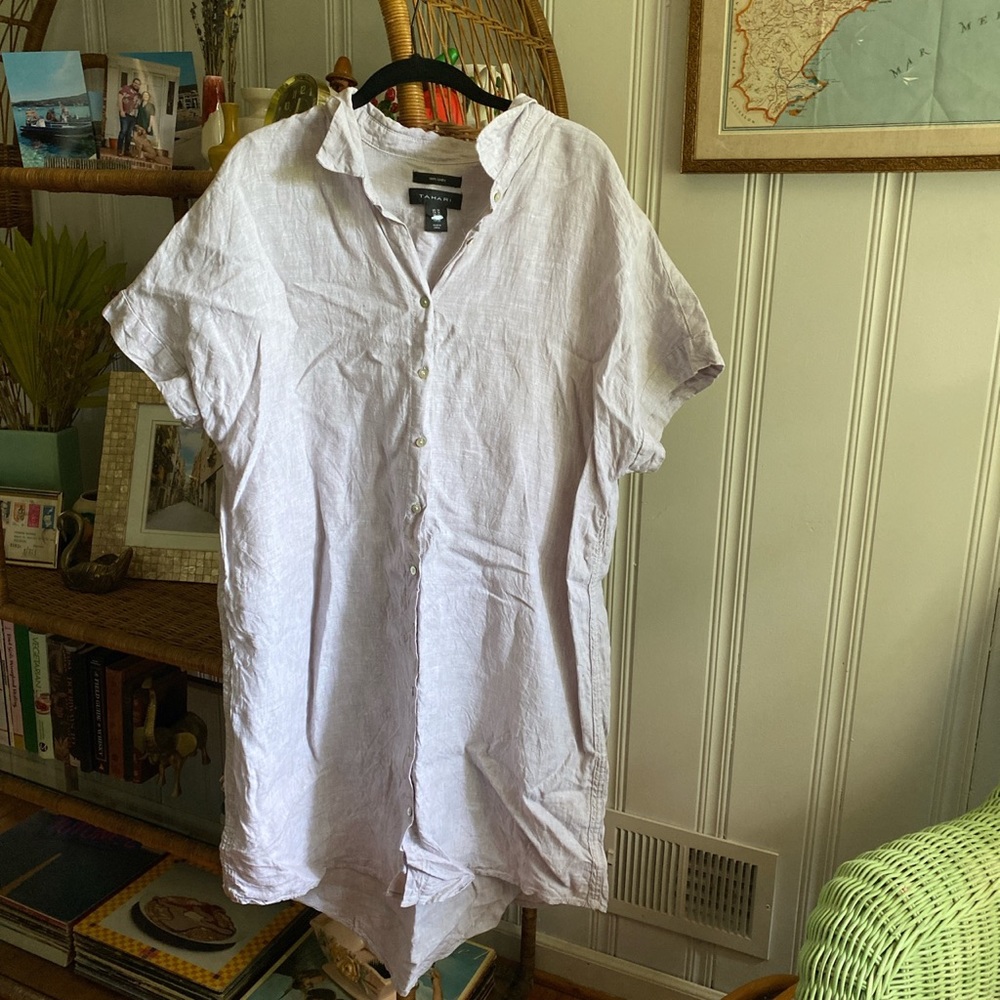 100% Linen Tahari shirt dress